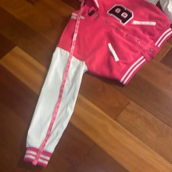 Barbie Pink Varsity Letter Baseball Jacket Love Tree Coat Large - Picture 13 of 13
